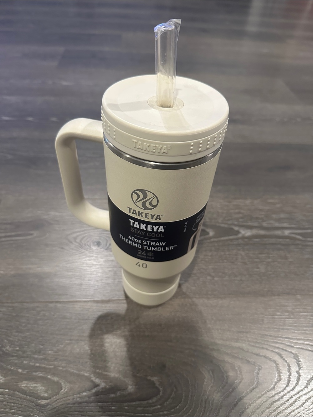 Takeya Cream 40oz Straw Thermo Tumbler with Handle